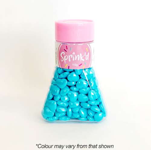 Sprink'd Sprinkles - Hearts Bright Blue - Click Image to Close